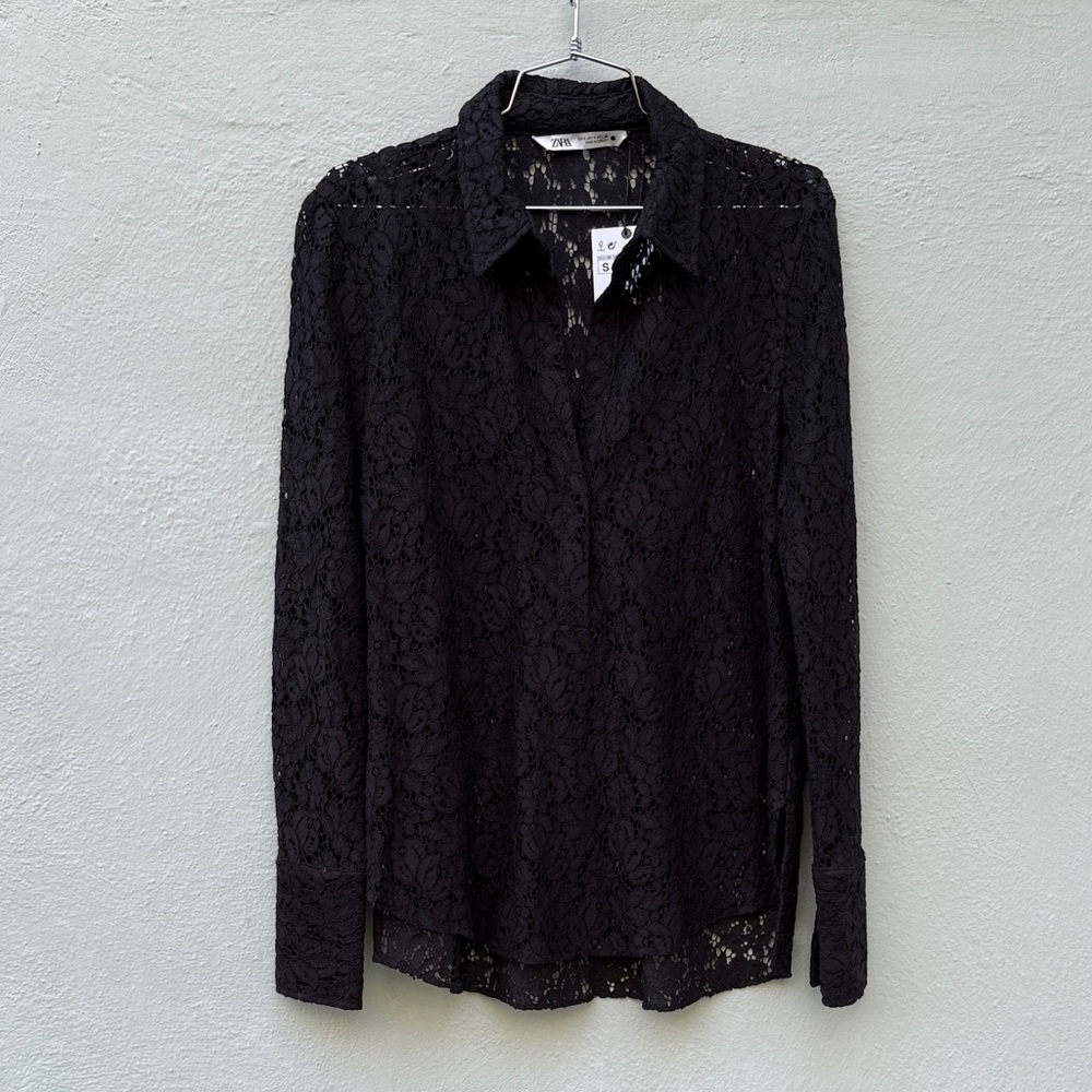 Zara Elegant Black Lace Women's Top/Blouse